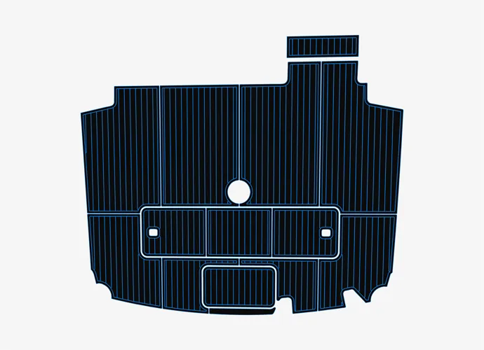 2000-01 Viking Yachts 50 Convertible showcasing EVA decking installation tools and instructions.
