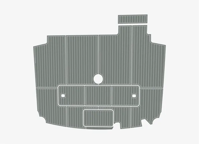 EVA decking installation tools and materials including razor knife, alcohol, acetone, masking tape, and clean rags.